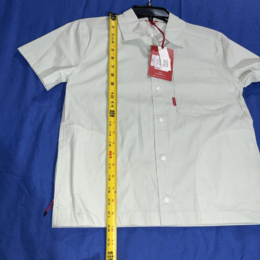 Topo Designs Light Green Mint Short Sleeve Buttonup Shirt Womens Size Small NWT - Picture 11 of 15